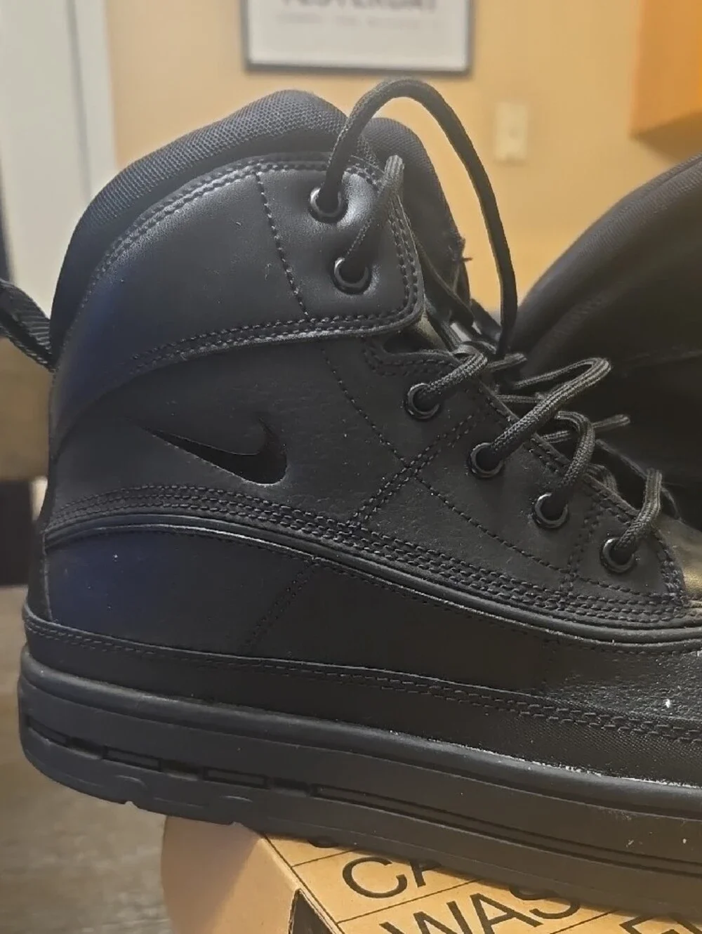Nike Kids Black Lace-Up Rain & Snow Boots